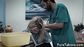 Pussyfucked teen takes doctors dick